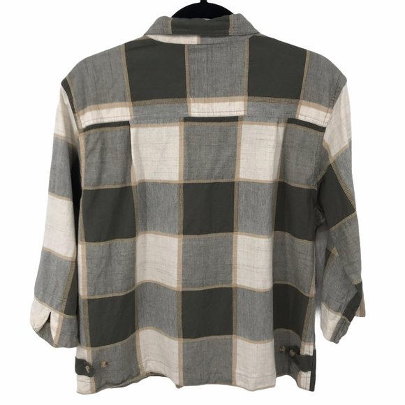 Dressbarn Green Plaid Zipper Front Jacket M/L - Picture 2 of 8